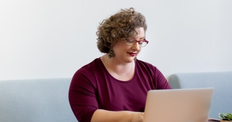 woman on computer